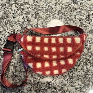 Midnight Lunch Fuzzy Checkered Belt Bag